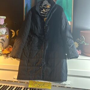 CORTE DEI GONZAGA Women's Black Quilted Long Coat - Classic Winter Jacket